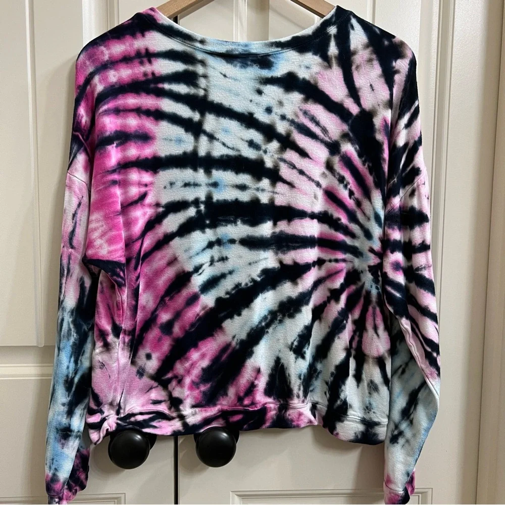 Erge Designs Girls Tie Dye Long Sleeve Top in Blue/Pink, Size XL - Picture 7 of 7